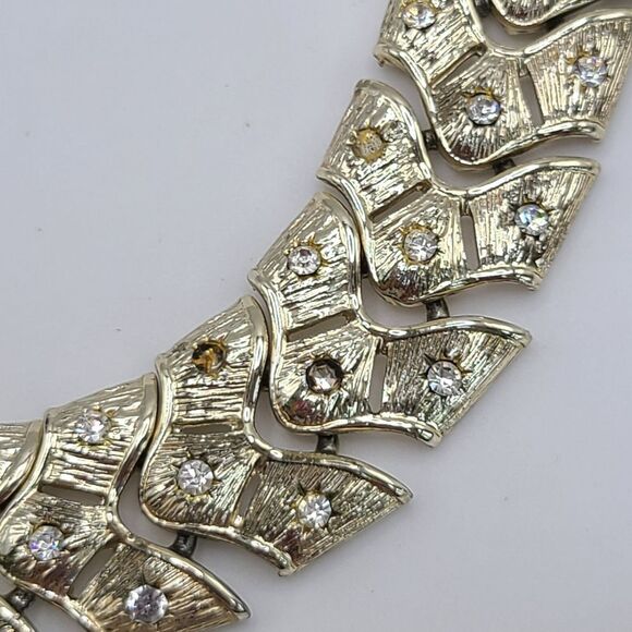 Vintage CORO Goldtone Rhinestone Necklace, Adjustable Length - Picture 6 of 10